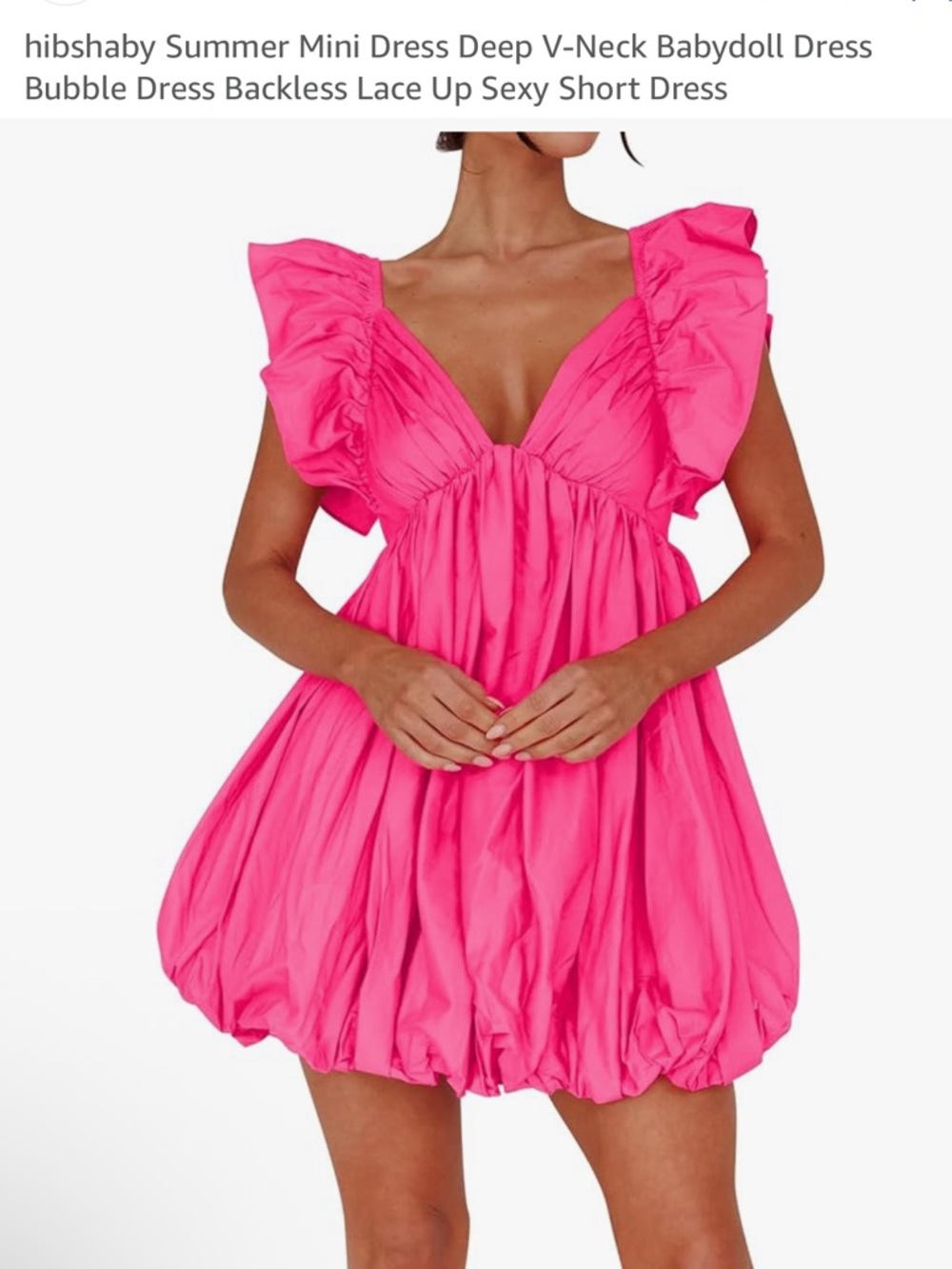 Pink Bubble Babydoll Mini Dress